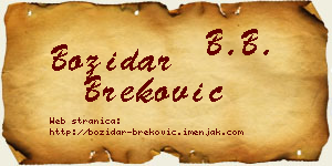 Božidar Breković vizit kartica
